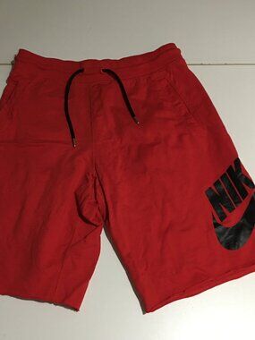 Nike Shorts Mens Medium Red Club Alumni French Terry Big Logo